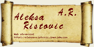 Aleksa Ristović vizit kartica